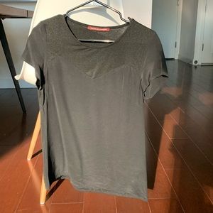 COMPTOIR Black silk shirt with shiny complements